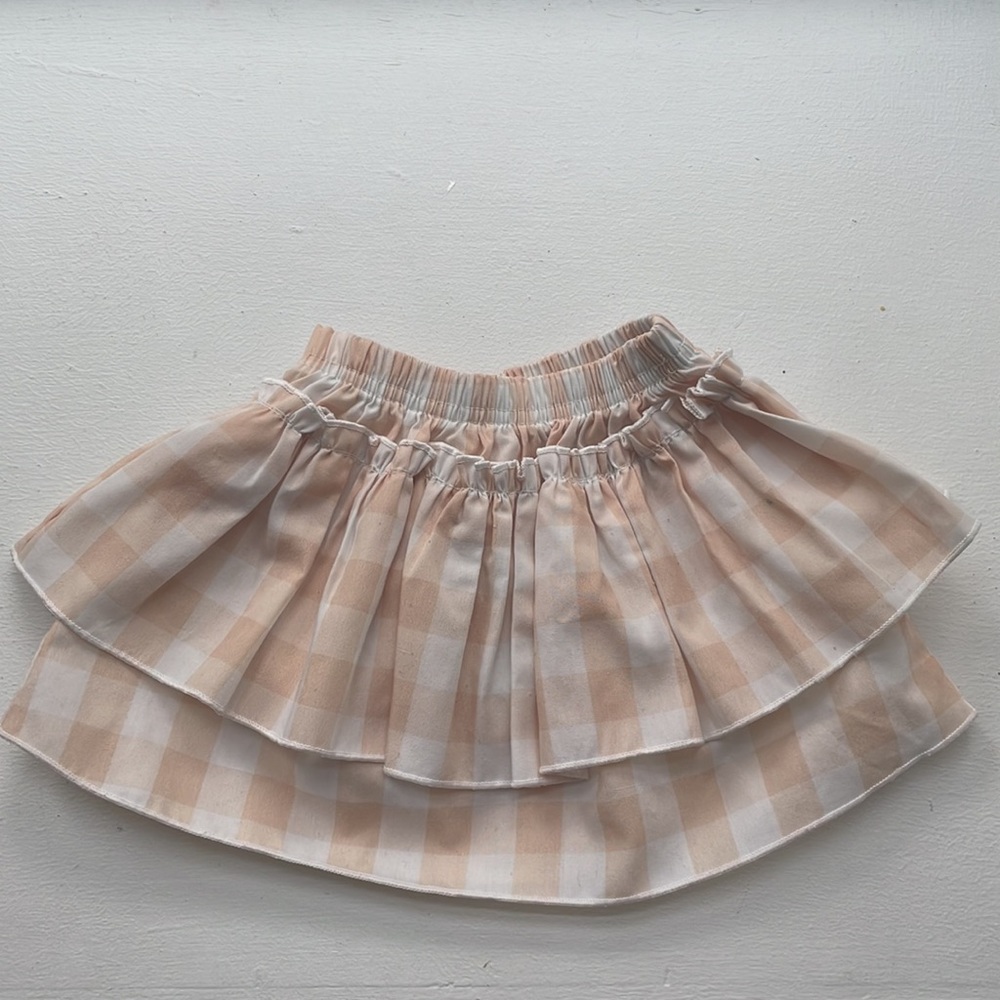 Gingham baby Rara skirt cream white check 1-2 years